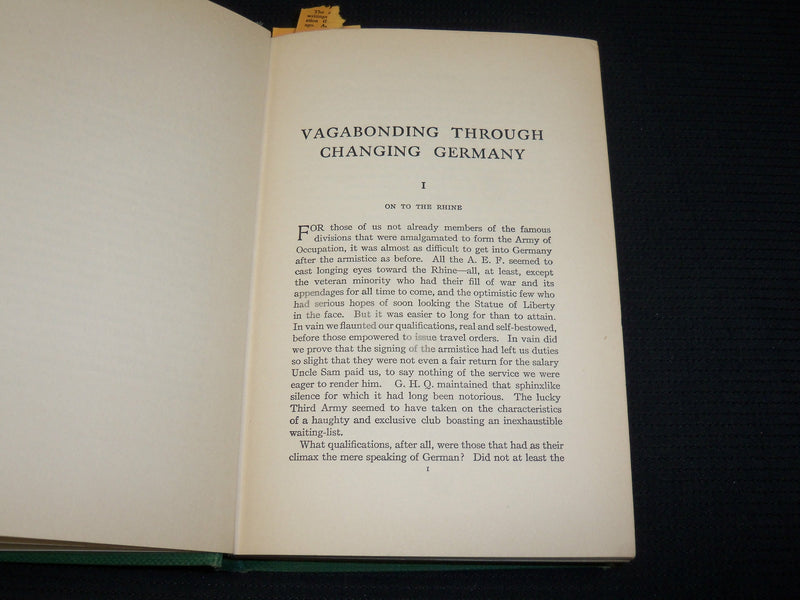 1920 VAGABONDING THROUGH CHANGING GERMANY HARDCOVER BOOK BY FRANCK - KD 7529