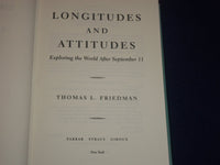 2002 LONGITUDES AND ATTITUDES BOOK BY THOMAS L. FRIEDMAN INSCRIBED- KD 2588