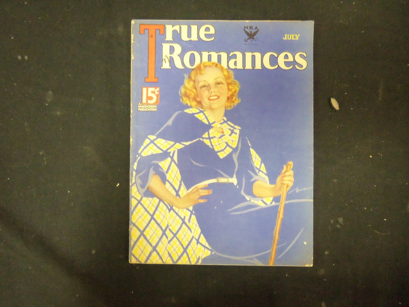 1934 JULY TRUE ROMANCES MAGAZINE - NICE COVER, PHOTOS AND STORIES - ST 4139