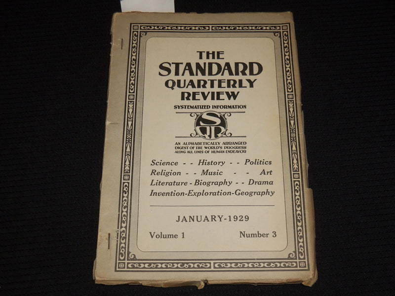1929 JANUARY THE STANDARD QUARTERLY REVIEW - VOLUME 1 NO. 3 - SP 4862S
