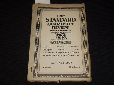 1929 JANUARY THE STANDARD QUARTERLY REVIEW - VOLUME 1 NO. 3 - SP 4862S