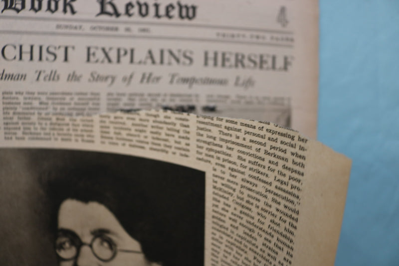 1931 OCTOBER 25 NEW YORK TIMES BOOK REVIEW SECTION - EMMA GOLDMAN - NP 9160