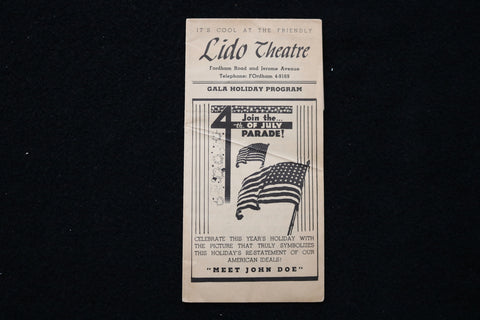 1940'S LIDO THEATRE GALA HOLIDAY PROGRAM - BRONX, NEW YORK - K 1903