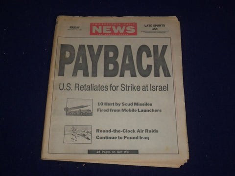 1991 JAN 18 PHILADELPHIA DAILY NEWS - U.S. RETALIATES FOR ISRAEL STRIKE- NP 2981