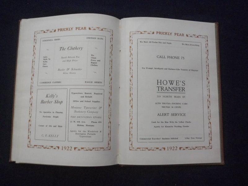 1922 THE PRICKLY PEAR INTERMOUNTAIN UNION COLLEGE YEARBOOK -HELENA, MT - YB 3113