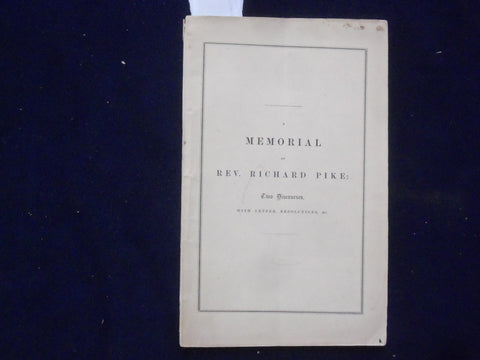 1863 REV. RICHARD PIKE FUNERAL DISCOURSES SOFTCOVER BOOKLET - BOSTON - K 218