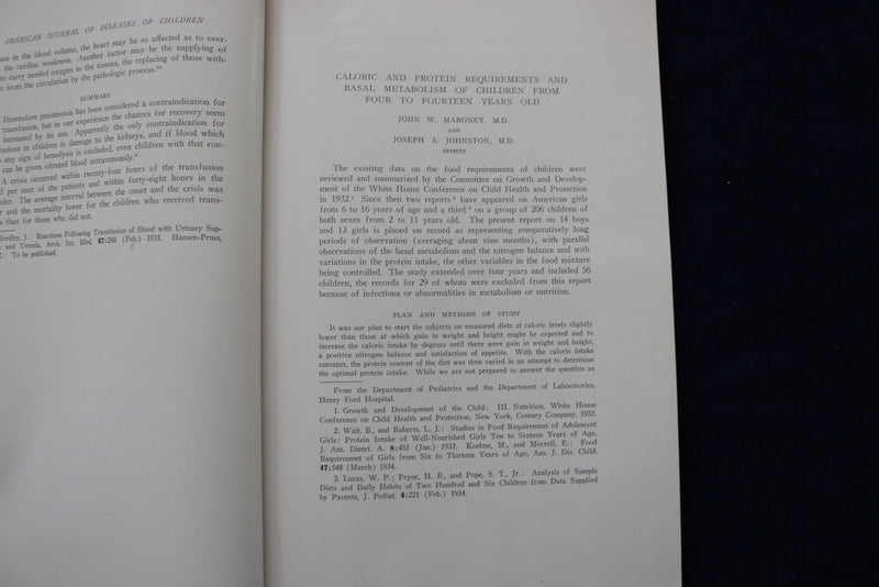 1937 JULY AMERICAN JOURNAL OF DISEASES OF CHILDREN SOFTCOVER BOOK - K 1518