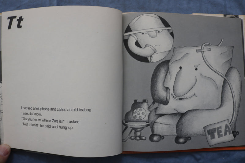1976 ZAG - A SEARCH THROUGH THE ALPHABET HARDCOVER BOOK BY ROBERT TALLON- K 668