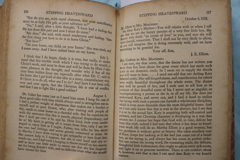 1900'S STEPPING HEAVENWARD HARDCOVER BOOK BY MRS. E. PRENTISS - KD 9630