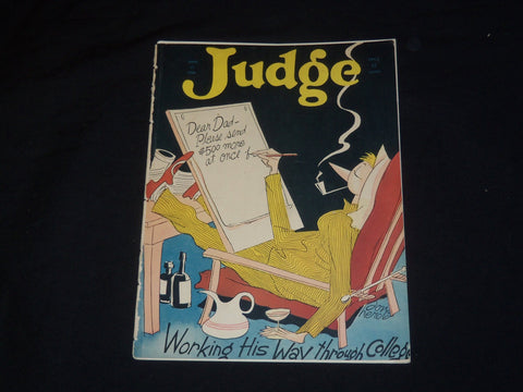 1928 APRIL 21 JUDGE MAGAZINE - WORKING HIS WAY THROUGH COLLEGE - ST 5546