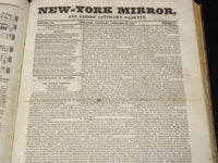 1829-1830 NEW YORK MIRROR AND LADIES GAZETTE BOUND VOLUME - R 89G