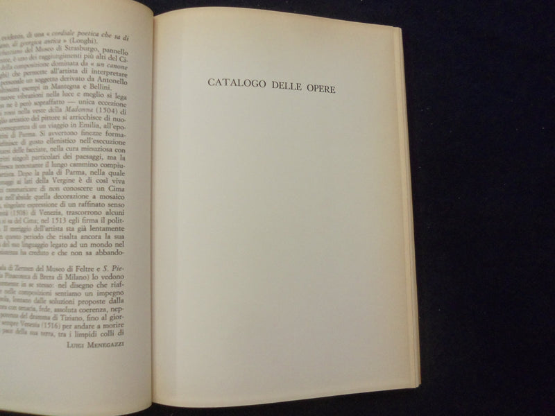 1962 CIMA DA CONEGLIANO HARDCOVER BOOK - ITALIAN TEXT - KD 8346