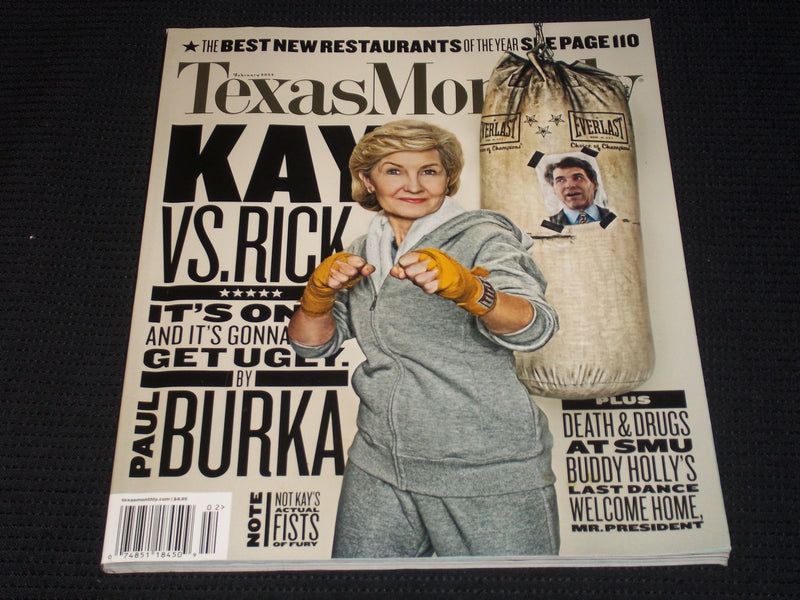 2009 FEBRUARY TEXAS MONTHLY MAGAZINE - KAY BAILEY HUTCHISON FRONT COVER - E 7533