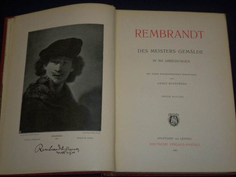 1906 REMBRANDT DES MEISTERS GEMALDE GERMAN BOOK BY ADOLF ROSENBERG - KD 968