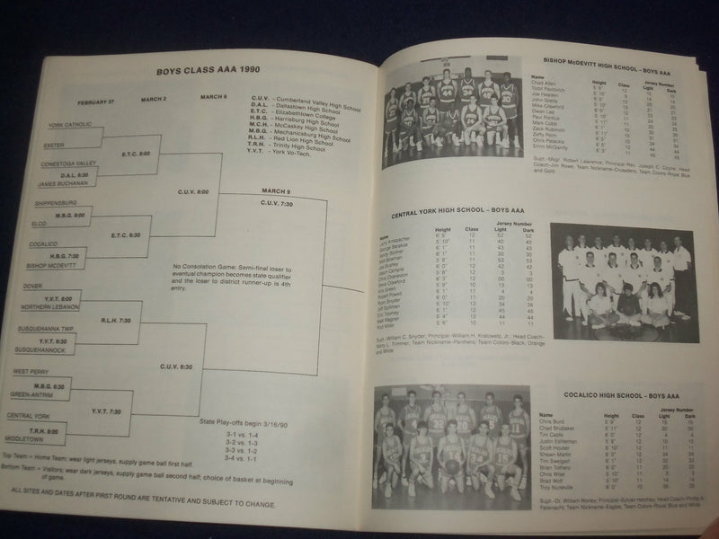 1990 CHAMPIONSHIP BASKETBALL GAMES - PA. INTERSCHOLASTIC A.A. PROGRAM - ST 6533
