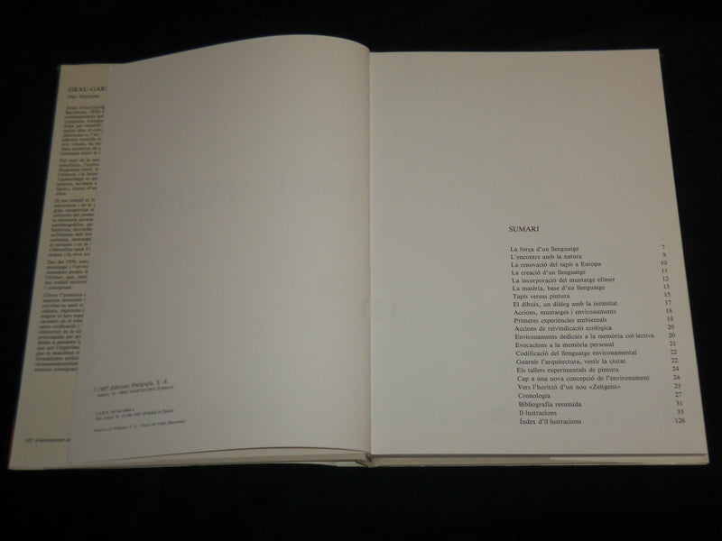 1987 GRAU - GARRIGA HARDCOVER BOOK BY PILAR PARCERISAS - SPANISH - R 704G