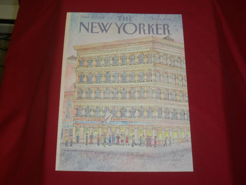 1984 SEPTEMBER 24 NEW YORKER MAGAZINE FRONT COVER ONLY - GREAT ART FOR FRAMING