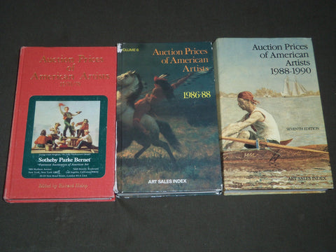 1970-1990 AUCTION PRICES OF AMERICAN ARTISTS BOOKS LOT OF 3 - KD 1983D