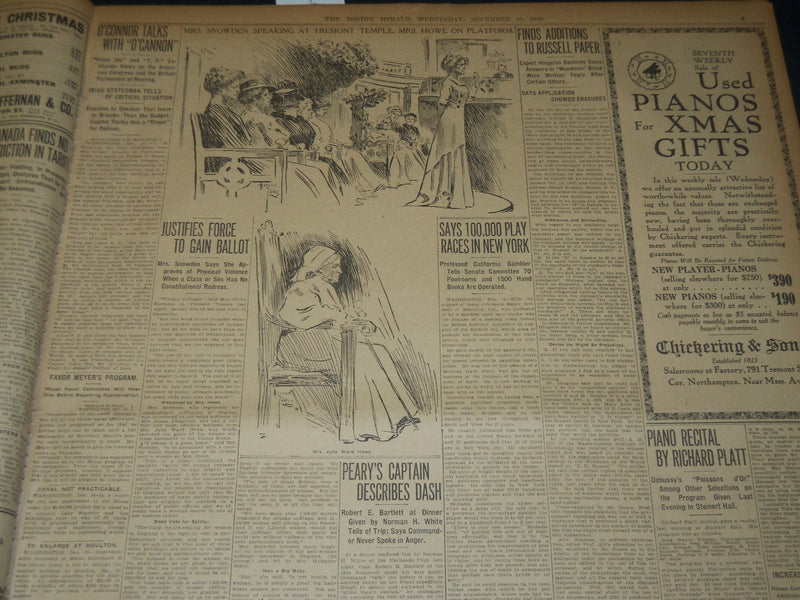 1909 DECEMBER 15 THE BOSTON HERALD - WORCESTER RE-ENTERS LICENSE FOLD - BH 315
