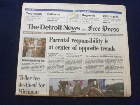 1996 MAY 11 DETROIT NEWS/FREE PRESS NEWSPAPER- PARENTAL RESPONSIBILITY - NP 7214