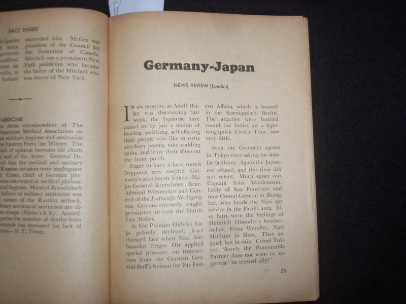1942 SEPTEMBER FACT DIGEST MAGAZINE - ENTERTAINING/INSTRUCTIVE ARTICLES - J 9991