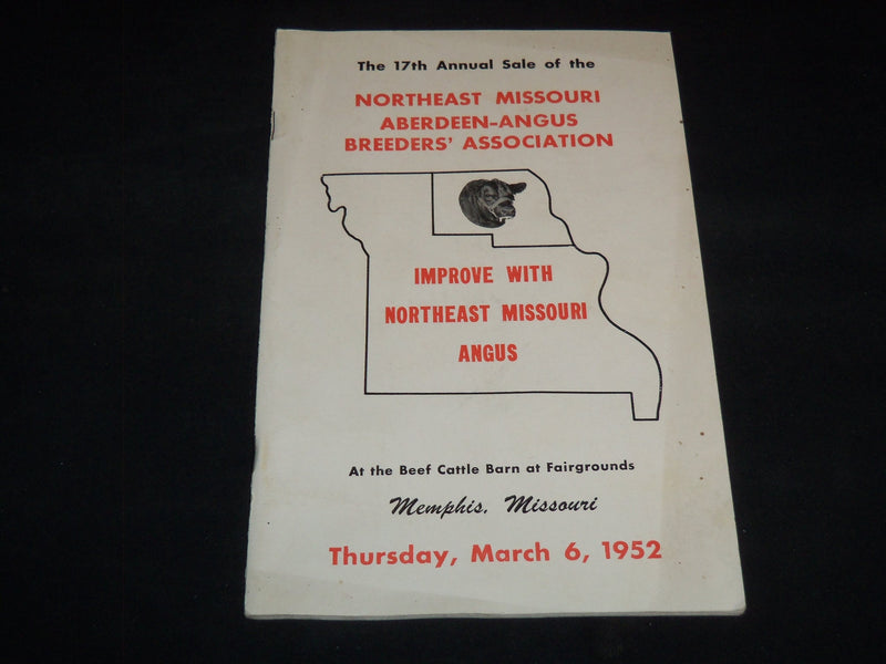 1952 NORTHEAST MISSOURI ABERDEEN-ANGUS BREEDERS' SALE CATALOG - MEMPHIS - J 9102