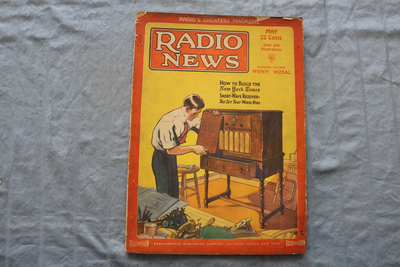 1929 MAY RADIO NEWS MAGAZINE - NY TIMES RECEIVER COVER - ST 1006G
