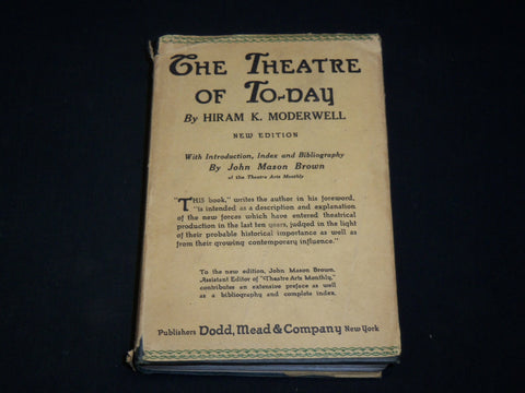 1927 THE THEATRE OF TO-DAY HARDCOVER BOOK BY HIRAM K. MODERWELL - KD 6508