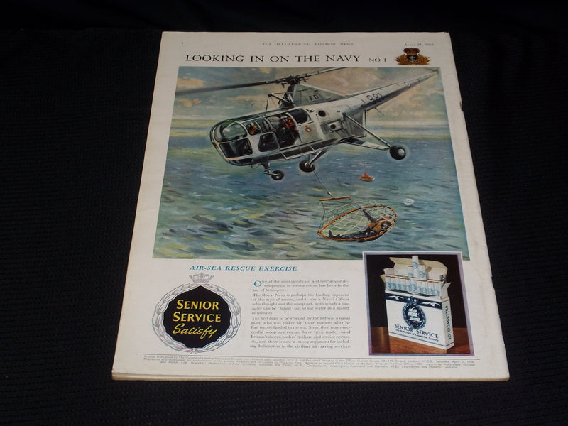 1956 APRIL 21 ILLUSTRATED LONDON NEWS MAGAZINE NICE COVERS & ADS - E 4233