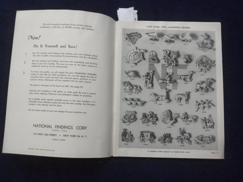 1959 NATIONAL FINDINGS CORPORATION CATALOG - J 9409