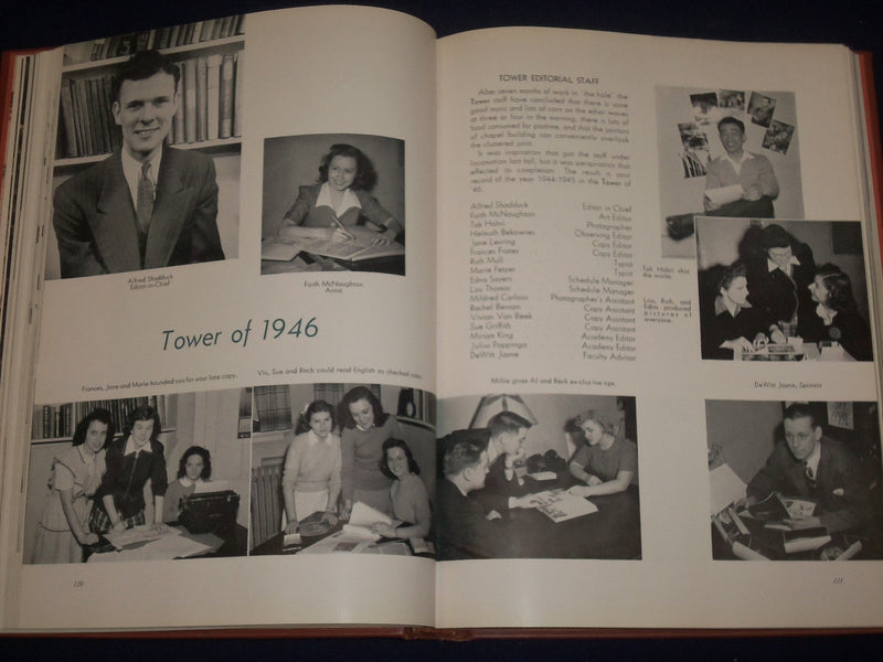 1946 TOWER WHEATON COLLEGE YEARBOOK - ILLINOIS - GREAT PHOTOS - YB 847