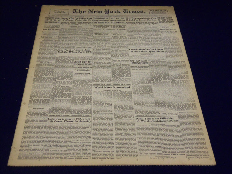 1946 MARCH 2 NEW YORK TIMES - RED ARMY TO STAY IN IRAN - NT 2712