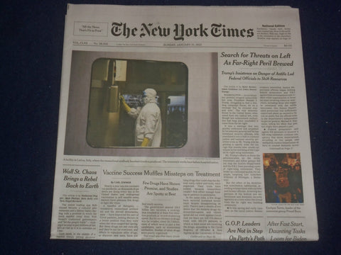 2021 JAN 31 NEW YORK TIMES -SEARCH FOR THREATS ON LEFT AS FAR-RIGHT PERIL BREWED