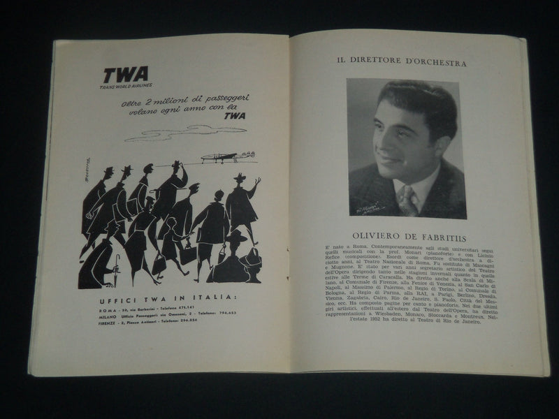 1954 TERME DI CARACALLA ITALIAN PROGRAM LOT OF 2 - TURANDOT - PUCCINI - J 4280