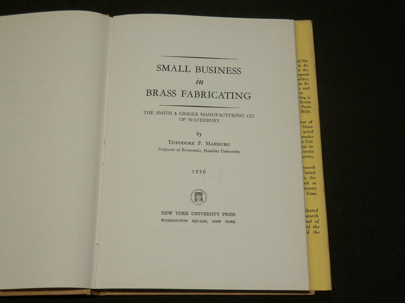 1956 SMALL BUSINESS IN BRASS FABRICATING BOOK - SMITH & GRIGGS - KD 6095