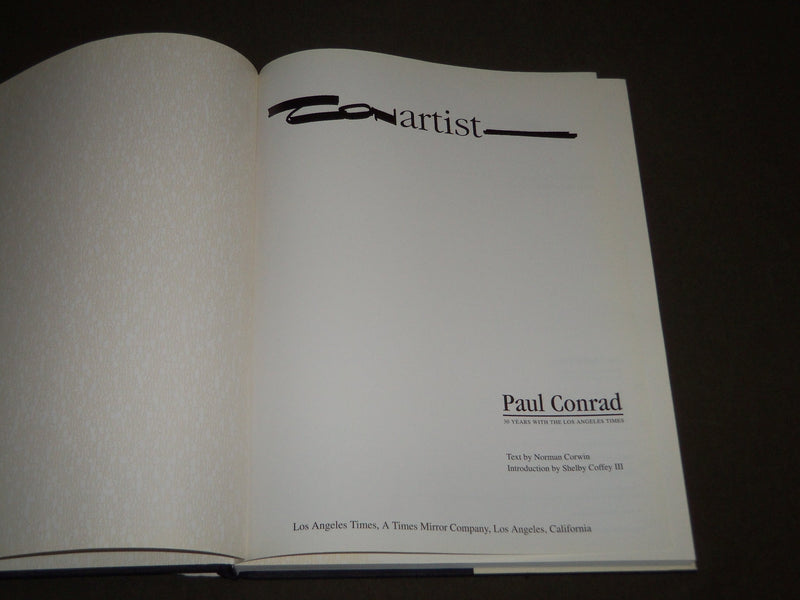 1993 CON ARTIST BY PAUL CONRAD HARDCOVER BOOK - NICE ILLUSTRATIONS - KD 4701