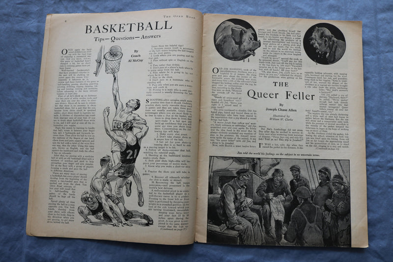 1937 JANUARY THE OPEN ROAD FOR BOYS MAGAZINE- SPORT ON SKIS-BASKETBALL- ST 5510G