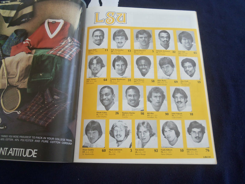 1981 SEP 5 LSU VS UNIV. ALABAMA FOOTBALL PROGRAM - LEONARD MARSHALL - ST 4452Z