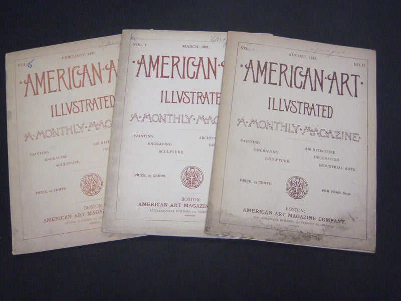 1887 AMERICAN ART ILLUSTRATED MAGAZINE LOT OF 3 ISSUES - O 38