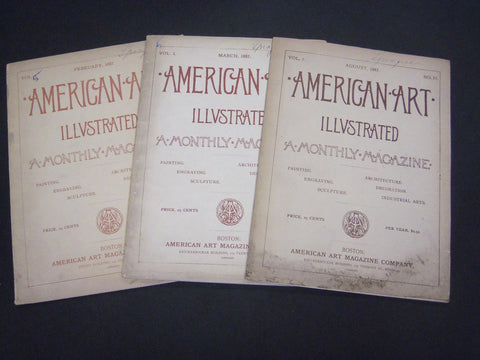 1887 AMERICAN ART ILLUSTRATED MAGAZINE LOT OF 3 ISSUES - O 38