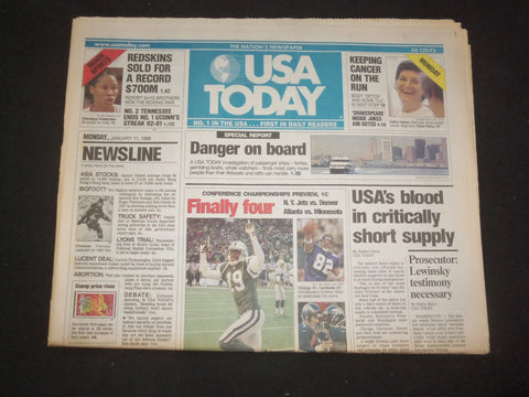 1999 JANUARY 11 USA TODAY NEWSPAPER-USA'S BLOOD CRITICALLY SHORT SUPPLY- NP 7984