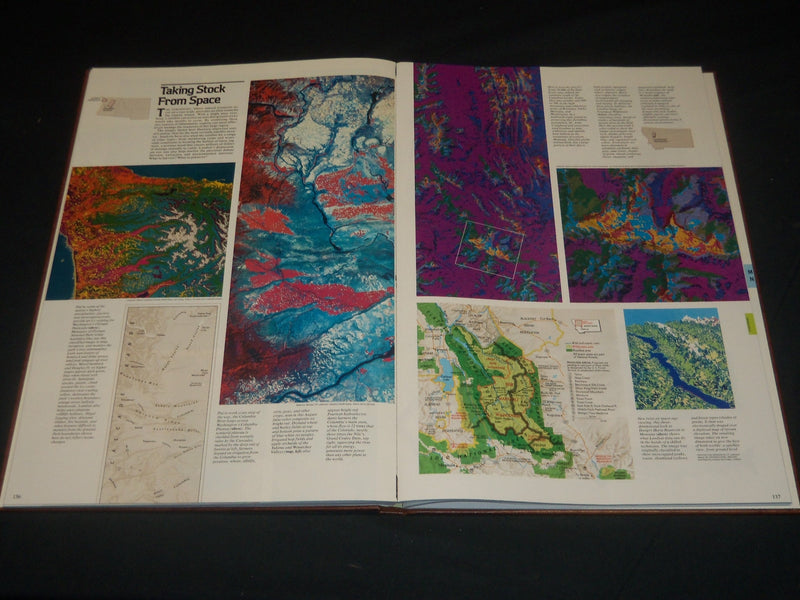 1985-1988 NATIONAL GEOGRAPHIC SOCEITY ATLAS LOT OF 4 GREAT COLOR MAPS - KD 664A
