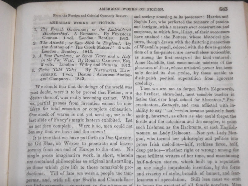 1844 AUGUST 10-OCTOBER 26 LITTELL'S LIVING AGE BOUND VOLUME NO. 2 - KD 4545