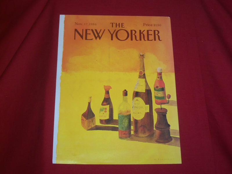 1986 NOVEMBER 17 NEW YORKER MAGAZINE FRONT COVER ONLY - GREAT ART FOR FRAMING