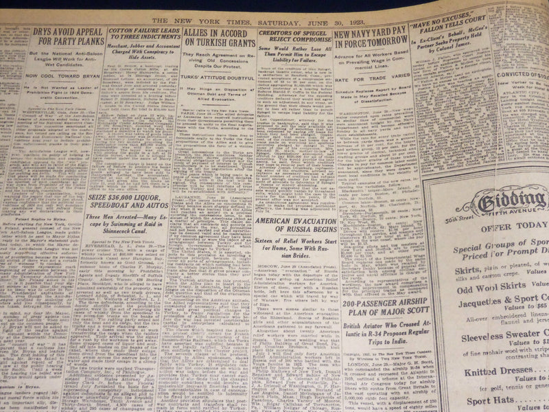 1923 JUNE 30 NEW YORK TIMES - $100,000 PLEDGED DEMPSEY BUT UNCERTAIN - NT 8721