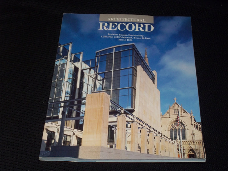 1989 MARCH ARCHITECTURAL RECORD MAGAZINE - URBAN SCHOOLS FRONT COVER - E 949