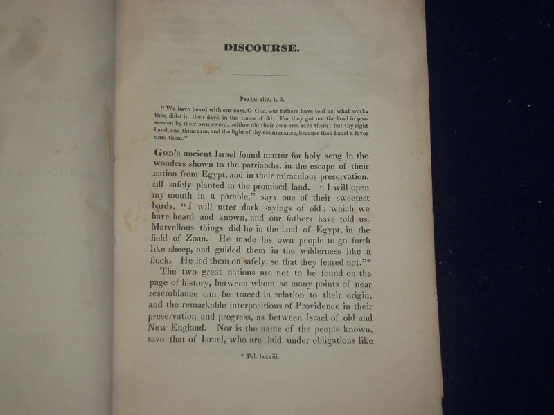 1828 LANDING OF THE PILGRIM FATHERS DISCOURSE BY SAMUAL GREEN - J 4453