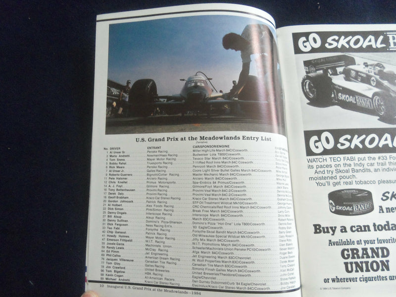 1984 JUNE 28-29 JULY 1 U.S. GRAND PRIX AT MEADOWLANDS RACING PROGRAM - SP 3990C
