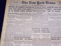 1946 FEBRUARY 18 NEW YORK TIMES - MOTORS SETTLEMENT HALTED - NT 3239