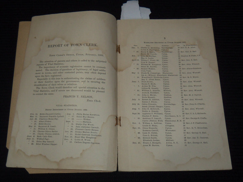 1894 ANNUAL REPORT OF THE TOWN OFFICERS OF UPTON MASSACHUSETTS - K 3114